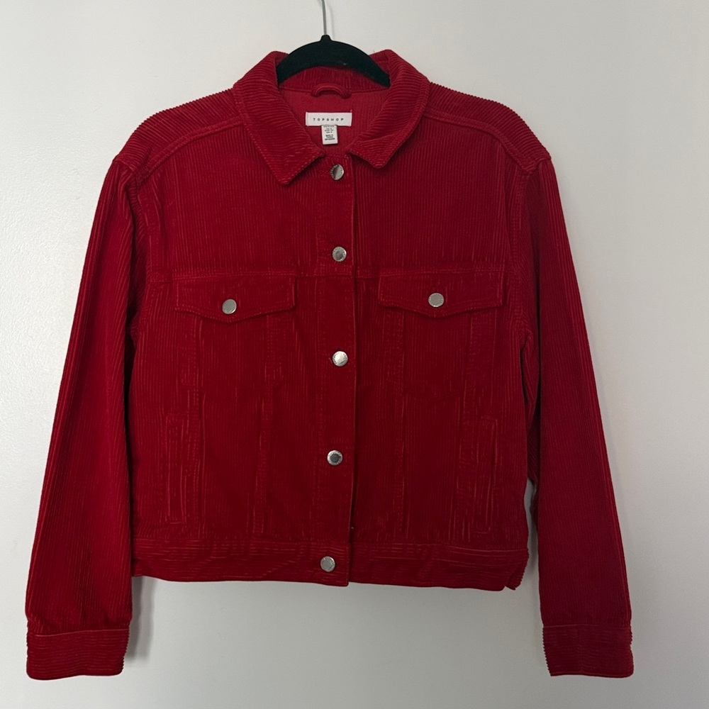 Topshop Red Corduroy Jacket